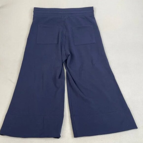 Quince Super Soft Fleece cropped wide leg pants navy Size medium - Picture 3 of 9